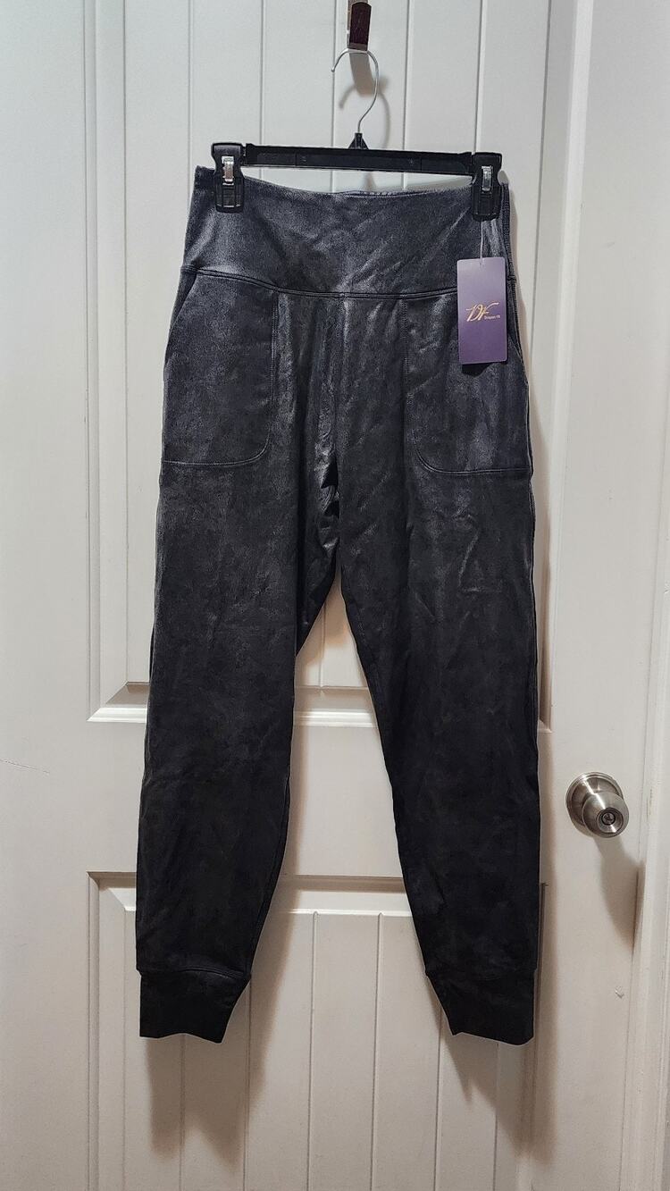 Dragon Fit Stretch High Waist Tummy Control Yoga Shinny Black Pants Size S NWT!